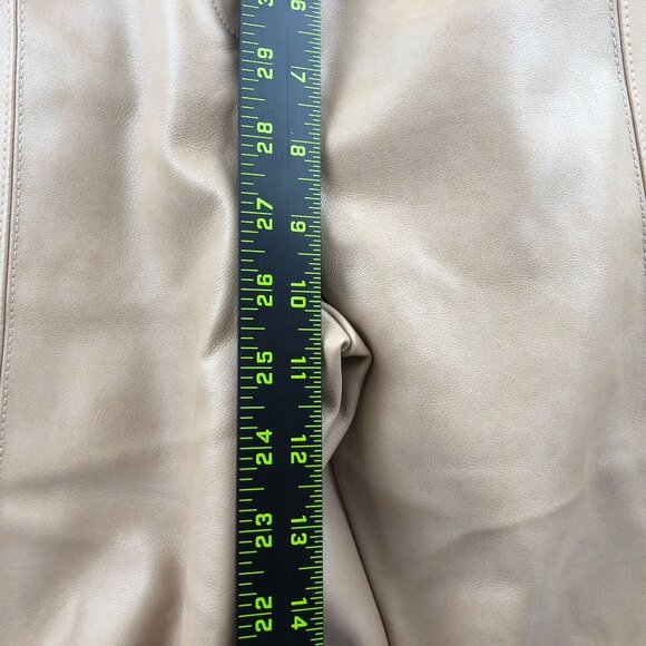 7 For All Mankind Womens Pants Large Faux Leather Wide-Leg Trousers Tan Preppy - Picture 6 of 12